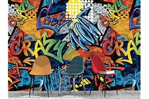 Oedim Fotomural Vinilo Para Pared Graffiti Crazy | Mural | Fotomural Vinilo Decorativo | 200 x 150 cm | Decoración comedores, salones, habitaciones
