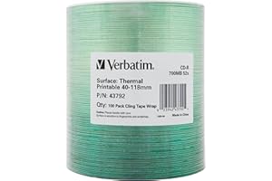 ‎VERBATIM Verbatim CD-R 700MB Therma Printable 100PK WRAP, 43792