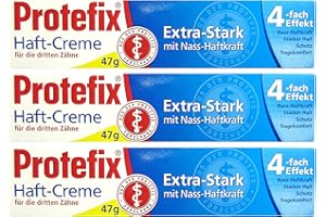 PROTEFIX ROTEFIX Protecix Crema adhesiva para terceros dientes, 47 g, extra fuerte con adherencia húmeda, 3 unidades