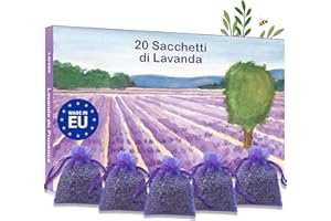 LAVENS 20 sacchetti profumati alla lavanda - Agricoltura famigliare - Bustina profumata per guardaroba, biancheria e ripostiglio. Bustine di lavanda di qualità superiore. Origine Provenza Francia