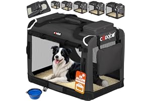 CADOCA® Hundebox faltbar Transportbox XL 82x56x58cm robust atmungsaktiv Transporttasche Auto Rückbank Haustiertransportbox Hundetragetasche Anthrazit