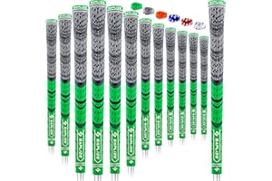 SAPLIZE Golf Grips 13 Piece, Standard /Mid-Size, Cord Rubber, Hybrid Golf Club Grips, 6 Colors Options
