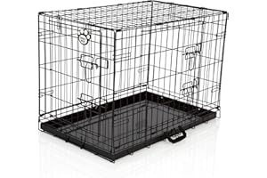 Cozy Pet Metal Tray Dog Cage 30" Black Metal Tray Folding Puppy Crate Cat Carrier Dog Crate DC30B.
