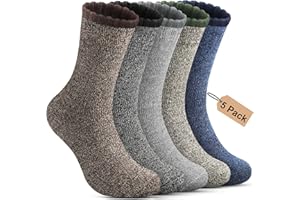 Annsuki 5 Paar Thermosocken Herren,Dicke Wintersocken Warme Socken,Wollsocken Thermo Socken Männer, Atmungsaktiv Warm Merino Winter für Outdoor Wandersocken Lauf Skisocken