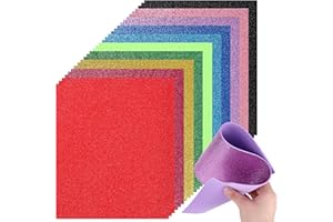 VGOODALL 30 Glitter Foam Sheets, Glitter Cardstock Paper.A4 Coloured Glitter Card for DIY Crafts.Glitter Foam Paper Sheets.Invitation Cards.Party Decoration.Glitter Paper for Hand Work.