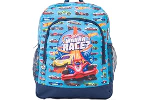 Hot Wheels Licenced Backpack School Bag | Official Kids Car Back pack | Large Blue Rucksack for School Sports Travel | Back to School Childrens backpacks