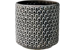 Bloomingville Ceramic Flower Pot Dot - colorful Planter, Pot for plants, sukkulents Size M (15,5 cm ø) Dia 6'' H 6'', Stoneware, black