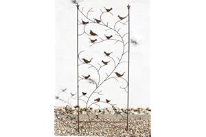 DanDiBo Rankhilfe mit Vögel 120705 Rankgitter aus Metall H-150 cm B-50 cm Kletterhilfe