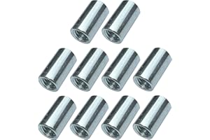 AERZETIX - Set di 10 dadi manicotti di accoppiamento M8x20x11mm filettato - manicotto prolunga cilindrico tondo - in acciaio zincato - C49630