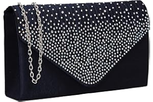 SwankySwans Abby Diamante Envelope Style Bag, Sac