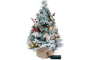 Joiedomi Árbol de Navidad de 20 pulgadas para la mejor decoración navideña del hogar (funciona con pilas)