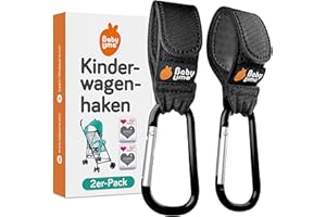 ‎BABY UMA Baby Uma Kinderwagen Haken für Taschen (2er-Pack) - Universelles Kinderwagen Zubehör, Karabinerhaken Groß & Rutschfest, 5 kg Belastbarkeit pro Karabiner
