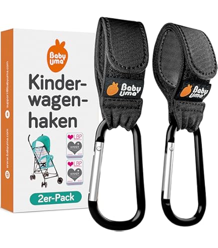 4 Kinderwagen Haken Set - Anti-Rutsch Taschenhalter Universell