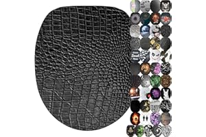 Sanilo Abattant WC frein de chute soft close - Grande sélection de abattants wc noirs - Finition de haute qualité (Cuir)