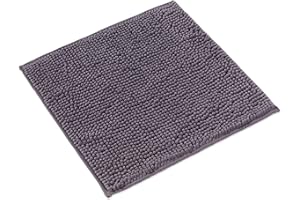 WohnDirect Mata łazienkowa, antypoślizgowy i nadający się do prania dywanik, do WC, do łazienki, możliwość łączenia w zestaw, bez wycięcia pod WC, kolor szary, 45 x 45 cm