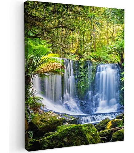 Quadro Su Tela Paesaggio Naturale 100x70 Cm, Stampa Di Fiume Con Laminato Antiuva E Telai In Legno, Decorazione Moderna Per Soggiorno E Cucina