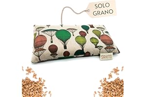 SAKITO Cuscino Riscaldabile Inodore - Termico Microonde - Riscaldante - Borsa Semini - Scaldino con Semi di Grano Non Profumato (25 CM)