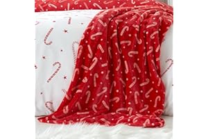 Catherine Lansfield Weihnachtsdecke aus Fleece, 130 x 170 cm, Rot/Weiß