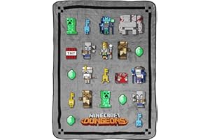 Jay Franco Minecraft Dungeon Mobs Narzuta - mierzy 118 x 152 cm, pościel dziecięca - odporna na blaknięcie super miękka włóknina (oficjalny produkt Minecraft)