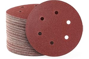 S SATC 150mm Sanding Discs 80PCS 100 Grit Orbital Sander Discs Hook and Loop Sanding Pads for Random Orbital Sander
