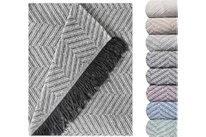 GFD Textiles - Colcha Multiusos Espiga Gris (180x260 cm) – Manta Cubrecama Amplia, Protector Sofá de Gran Cobertura Algodón | Plaid Decorativo para Cama Matrimonial o Sofá 3 Plazas