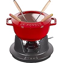 Service à Fondue Staub Complet – 11 Pièces – Fonte Crème – Vintage – Fabriqué En France
