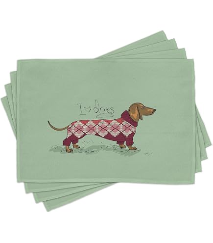 ABAKUHAUS Bassotto Tovaglia, Colorful Puppy Motif, Rettangolare per