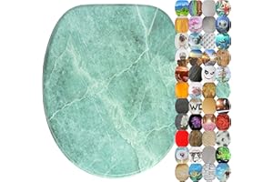 Sanilo Sedile WC con chiusura ammortizzata, grande scelta di belli copriwater da legno robusto e di alta qualità (Marmo Verde)