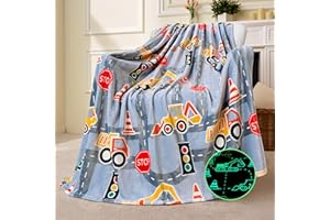 Joiedomi Świecący koc - prezenty konstrukcyjne dla dziewczynek i chłopców w wieku 2, 3, 4, 5, 6, 7, 8, 9, 10, 11, 12 lat, miękki i wygodny koc flanelowy, dekoracja