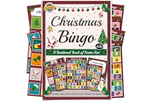 EDIGITAL CREATIONS PARTY SUPPLIES Christmas Party Bingo Game. A fun, entertaining activity idea for family, friends, office parties, clubs, or pubs. Novelty secret Santa gift or stocking/Xmas Eve box filler.