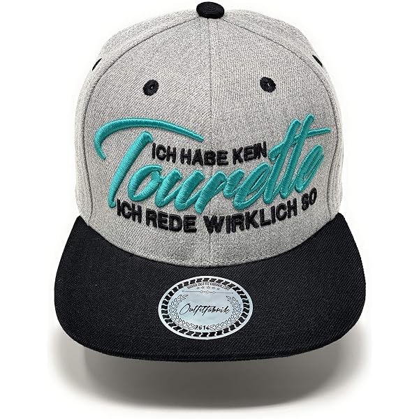 Outfitfabrik Snapback Cap "Dorfkind" Grau - 3D-Stick, Verstellbar 52-61 Cm