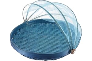 GURU SHOP Guru-Shop Cesta de Fruta con Protección Contra Moscas en 3 Tamaños - Azul Claro, Tamaño: 25 cm Ø, Accesorios de Cocina y Varios