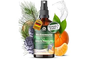 ‎NORDHOLZ NORDHOLZ® Zirbe & Mandarinespray – BIO-Raumspray Zirbe-Mandarine – Natürlicher Raumduft für Kissen, Wohnräume & Schlafzimmer mit 100% naturreinem ätherischem BIO-Zirbe-Mandarinenöl – Kissenspray