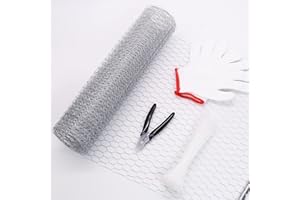 BOAOTX Hasendraht Hühnerzaun Verzinkt, 0.4 x 5m Maschendraht Feinmaschig, Kaninchendraht Drahtgitter, Leichter Drahtgeflecht für Heimwerker und Heimdekore