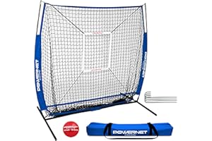 PowerNet Corbin Carroll 5x5 Practice Net Bundle, Baseball Softball Coaching Aid, Compact Lightweight Portable, Hitting Pitching Training