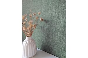 NEWROOM Tapete Grün Vliestapete Einfarbig - Unitapete Uni Dunkelgrün Stoff-Optik Textil-Optik Modern Leinen-Optik Struktur inkl. Tapezier-Ratgeber