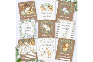 PERSONAL MOMENTS Safari Explorer Baby Boy Milestone Cards - Jungle Adventure Keepsake Set - Perfect Wild Animal Memory Moments - Vibrant Jungle & Safari Theme First Year Cards