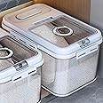 KAYTOS Rice Storage Container | Air Tight Transparent Bpa Free Plastic Containers | Dal Pulses Cereal & Flour Airtight Lock Dispenser Box | Large & Big Size Modular Home Organizer (2 Medium)