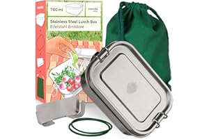 Inovida Auslaufsichere Lunchbox Edelstahl : Premium Brotdose 700ml mit Fächern – Lunchbox für Erwachsene und Kinder – Spülmaschinenfest, Auslaufsicher, Plastikfrei – Brotdose für Schule und Arbeit