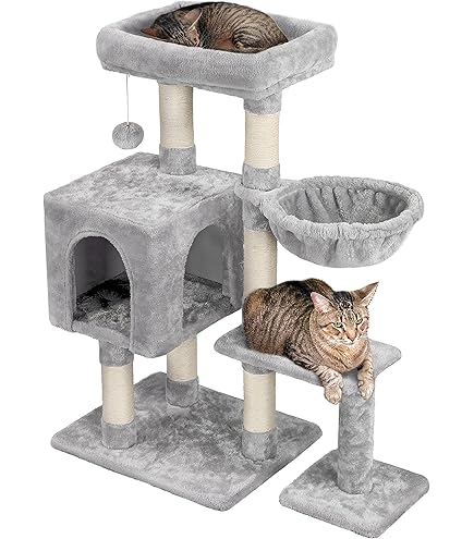 Yaheetech Krabpaal, 96 cm hoog, kattenboom, klimboom voor katten, met sisal, pluche kattenhol en