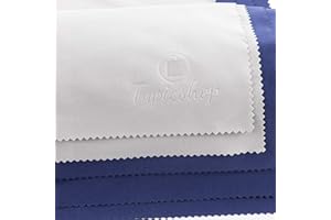 Typicshop Paños de Microfibra - Trapo de Limpieza 190GSM con Bolsa de Cremallera Reutilizable - Atrapa el Polvo - Limpiador para Cristales, Lentes y Pantallas (Azul y Gris Claro - 10, 30x30cm)