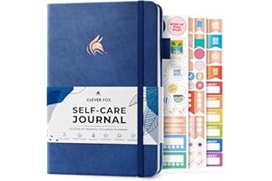 Clever Fox Self-Care Journal – Daily Reflection Notebook – Mental Health & Personal Development Planner, Meditation & Mood Log, A5 (Mystic Blue)