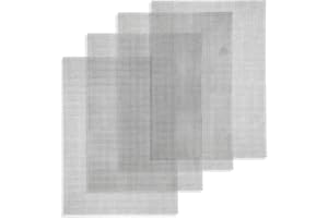 BDBF 4pcs Stainless Steel Woven Wire Mesh Panels,Filter Sheet Drain Cover Mesh,Stainless Steel Wire Mesh Panels,Metal Insect Mesh Sheet,Wire Mesh Panels for Rodent Rat Air Bricks Garden Home, 15x21 cm