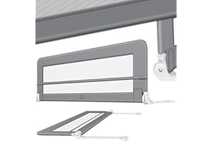KESSER® Riel de Cuna Barandilla de Cama para niños Barandilla de Cuna para niños Riel de Cuna para niños, 150cm - Gris Claro