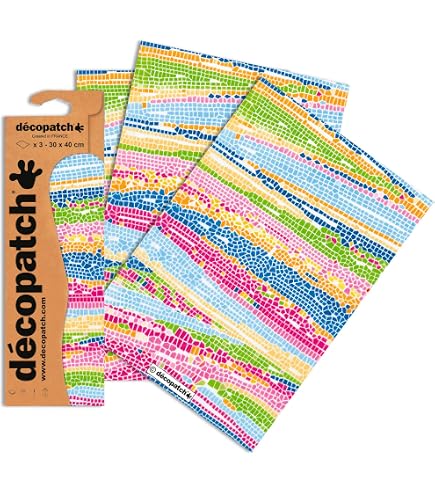 Papier Décopatch Motifs Assortis - 5 Feuilles 30x40 Cm, Pour Customiser Meubles, Objets, Loisirs Créatifs