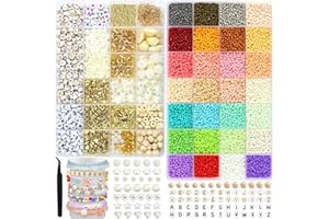 MYTOVOSN 9713 pezzi perline per braccialetti, 28 Colori Perline Per Bigiotteria Palline Fai da Te, colorati set perline braccialetti, set di perline per idea regalo, Natale, vacanze, compleanni