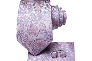 Hi-Tie Ties for Men Silk Necktie Handkerchief Cufflinks Wedding Formal Party Gift for Men