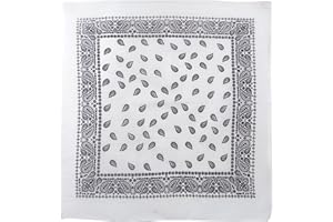 RED X 100% Cotton XL Paisley Bandana (25"x 25") Lightweight