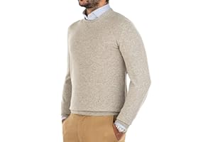 Cashmere Zone Maglione Uomo Girocollo 30% Pure Cashmere 70% Pura Lana Made in Italy Lana Pullover a Manica Lunga Soffice e Morbido
