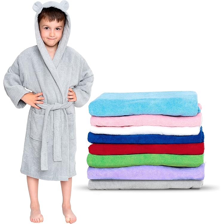 Twinzen Tienerjongensmeisjesbadjas met capuchon, 100 procent OekoTex-katoen, tienerbadjas 15-16 Jaar Marineblauw - Badstof Ultrazachte en absorberende badjas Twinzen Tienerjongensmeisjesbadjas met capuchon, 100 procent OekoTex-katoen, tienerbadjas 15-16 Jaar Marineblauw - Badstof Ultrazachte en absorberende badjas